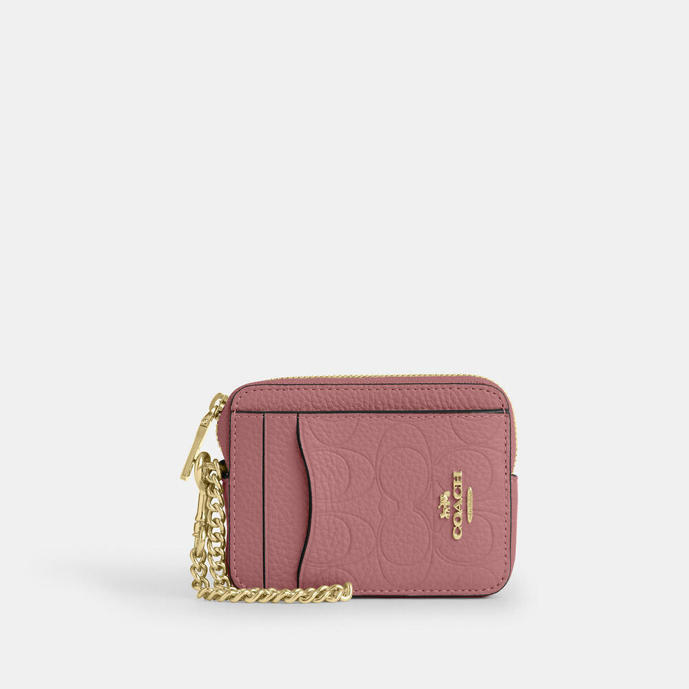 Coach Outlet Zip Card Case In Signature Leather - Picture 3 of 3